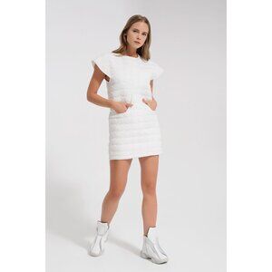 NWT Via Delle Rose #VDR Women Size Large White Dress 8185 Mini Geometric New Age